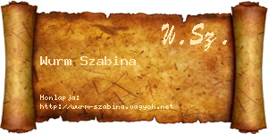 Wurm Szabina névjegykártya